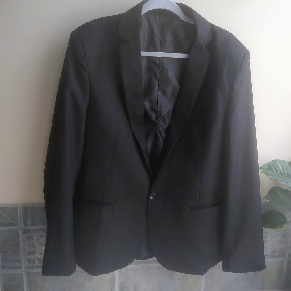 Men's black blazer suit jacket